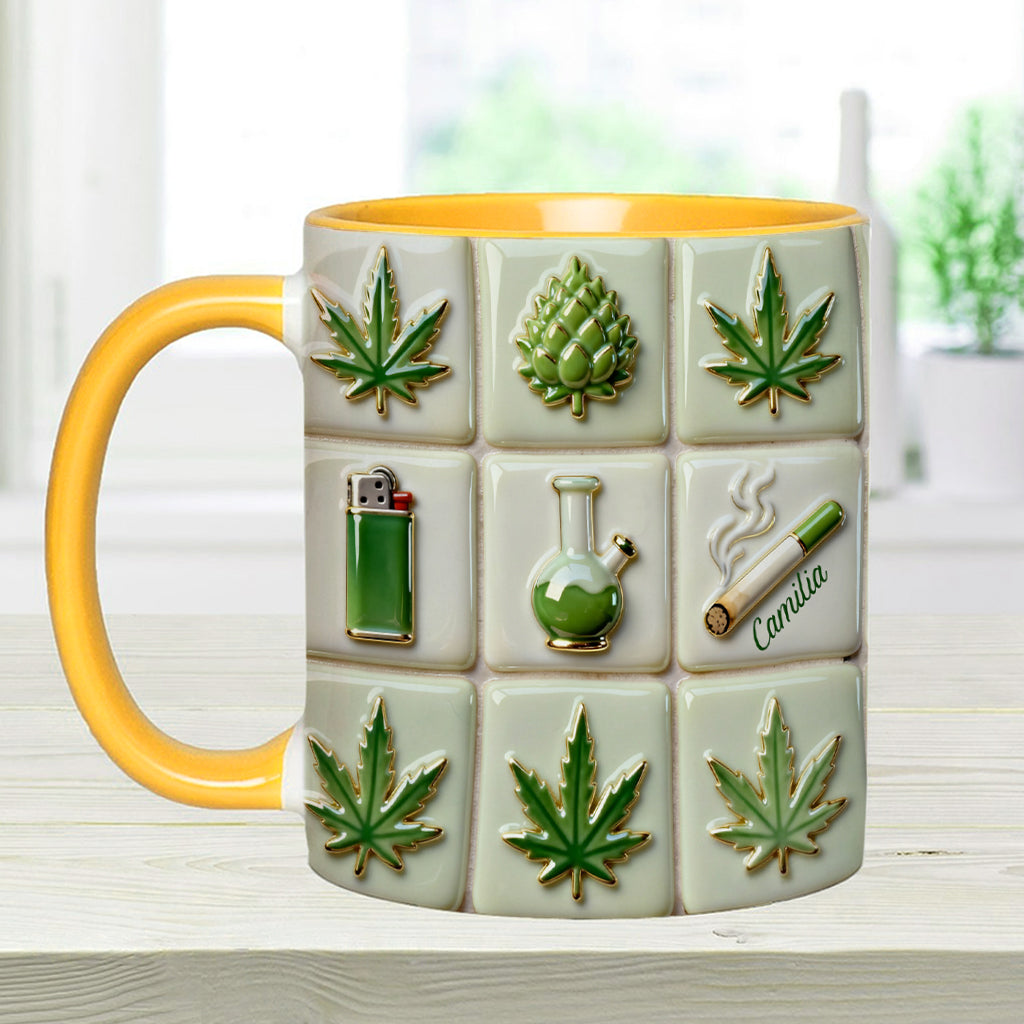 Green Magic Leaf - Personalized Weed Accent Mug