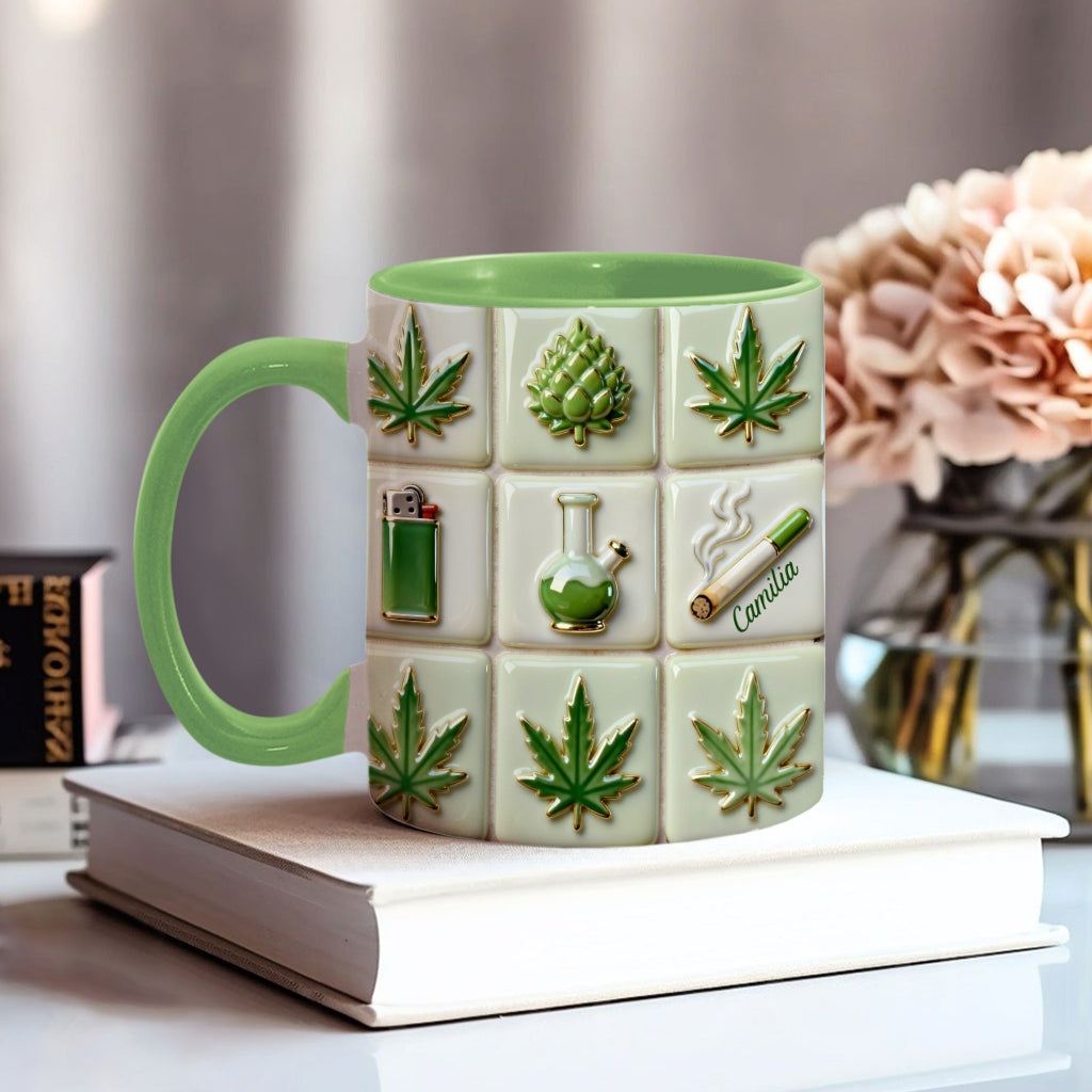 Green Magic Leaf - Personalized Weed Accent Mug