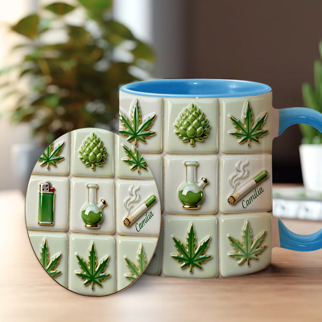 Green Magic Leaf - Personalized Weed Accent Mug