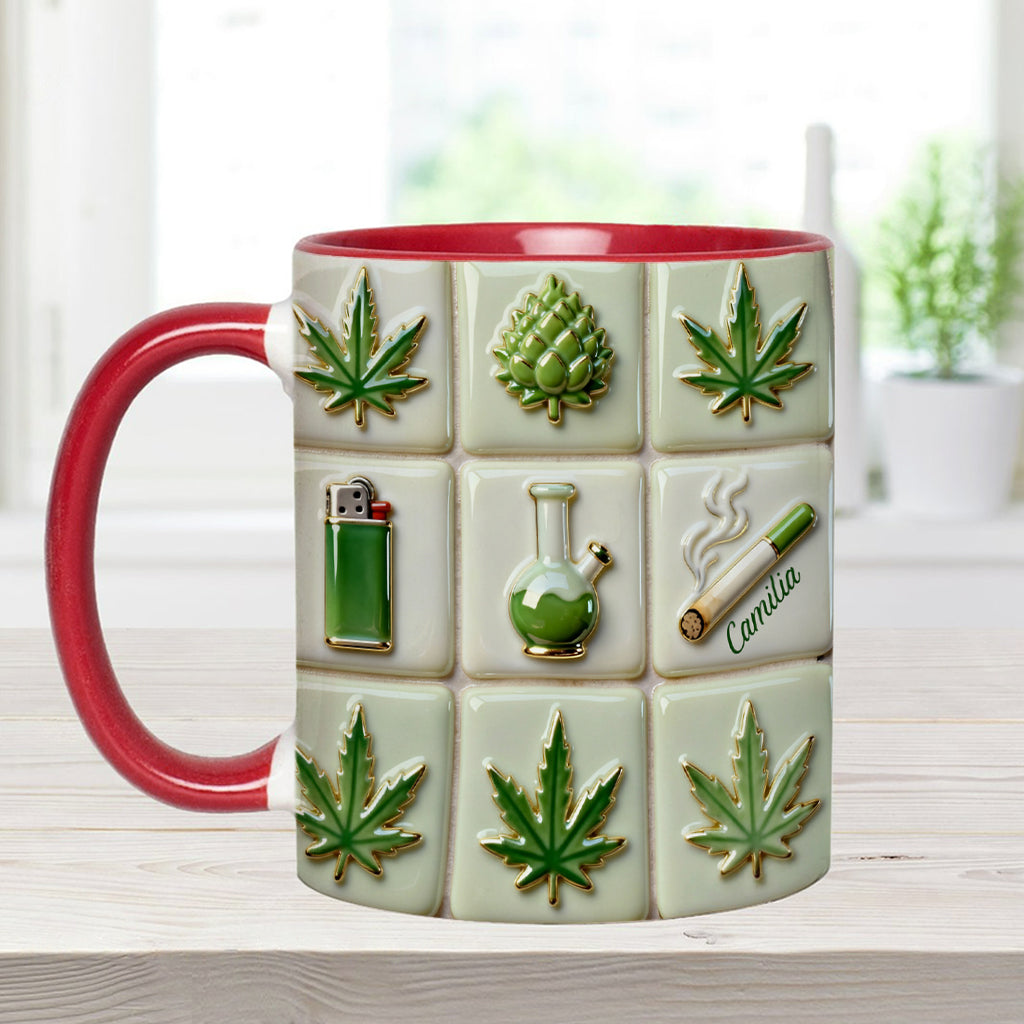 Green Magic Leaf - Personalized Weed Accent Mug