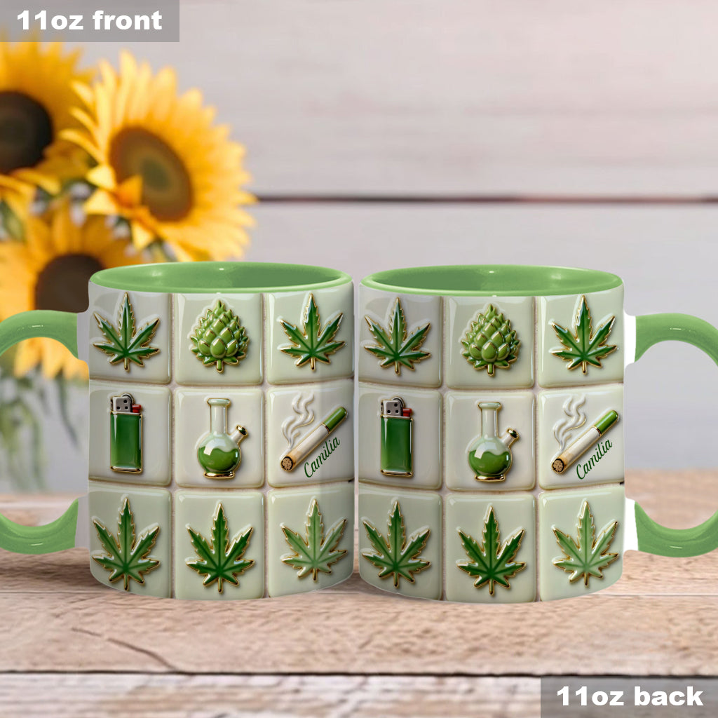 Green Magic Leaf - Personalized Weed Accent Mug