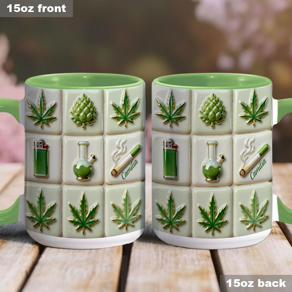 Green Magic Leaf - Personalized Weed Accent Mug