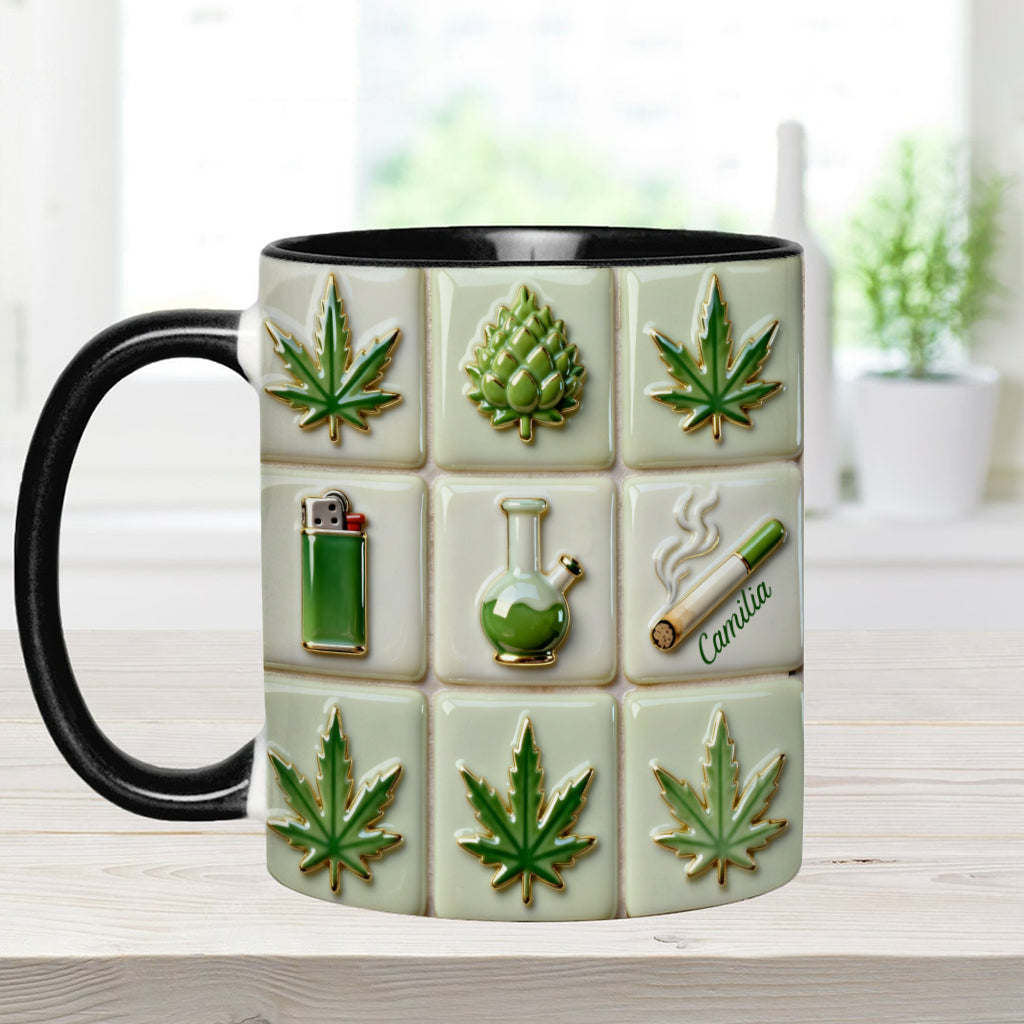 Green Magic Leaf - Personalized Weed Accent Mug