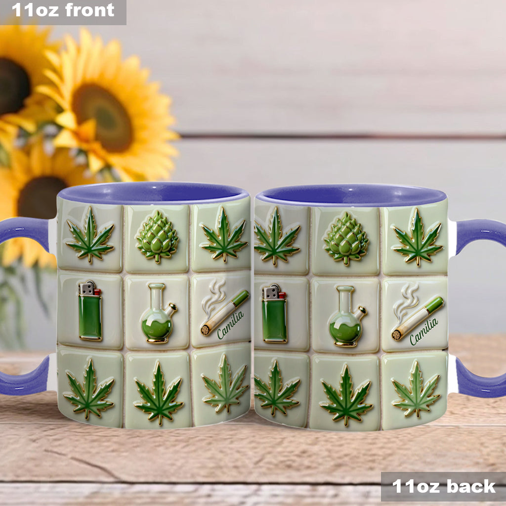Green Magic Leaf - Personalized Weed Accent Mug