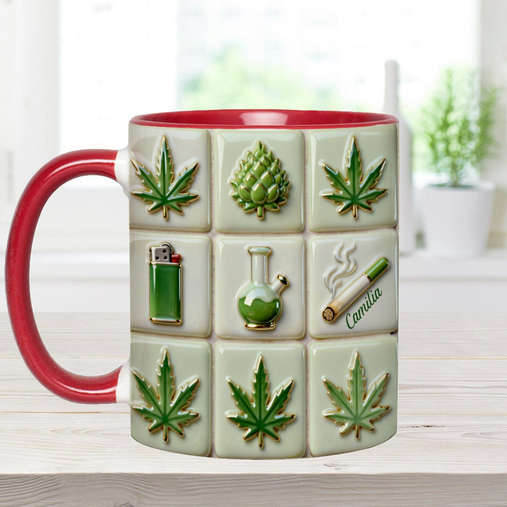 Green Magic Leaf - Personalized Weed Accent Mug