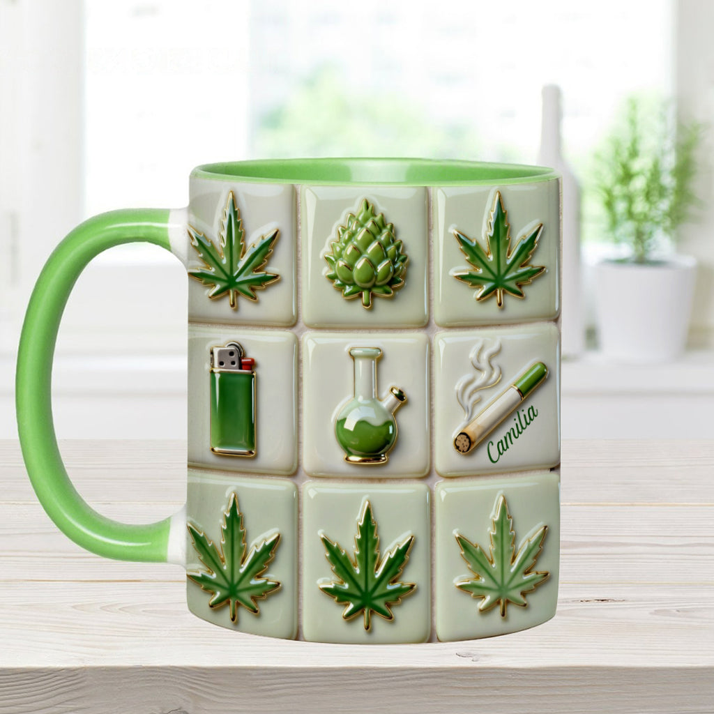 Green Magic Leaf - Personalized Weed Accent Mug