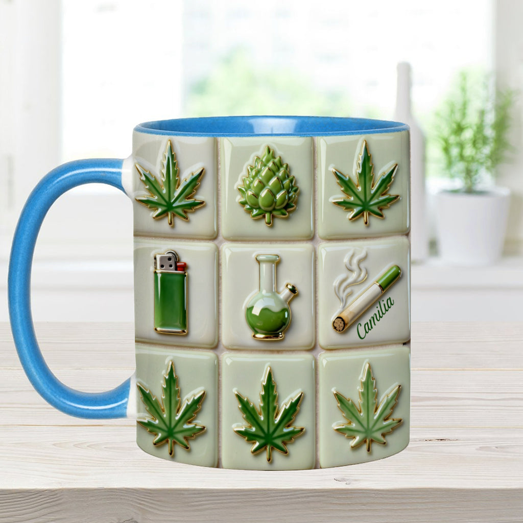 Green Magic Leaf - Personalized Weed Accent Mug