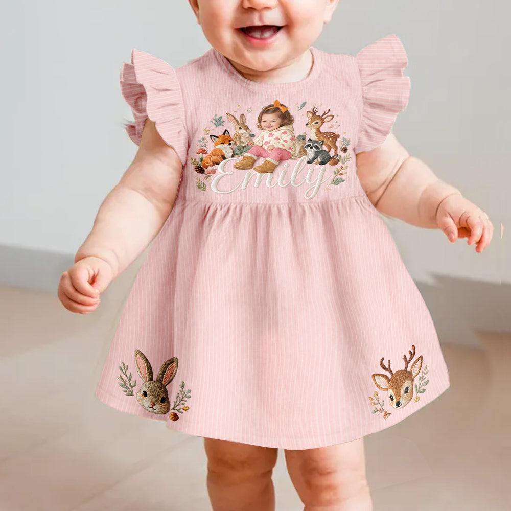 Cadeau mignon en bois pour fille / filleule / petite-fille... - Robe à volants personnalisée