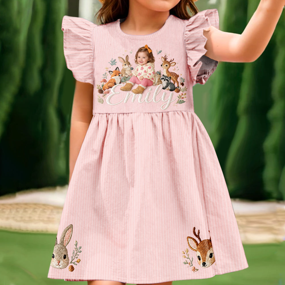 Cadeau mignon en bois pour fille / filleule / petite-fille... - Robe à volants personnalisée