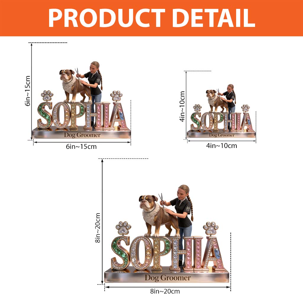 La Vie du Toilettage - Plaque Acrylique Personnalisée en Forme de Toilettage pour Chien