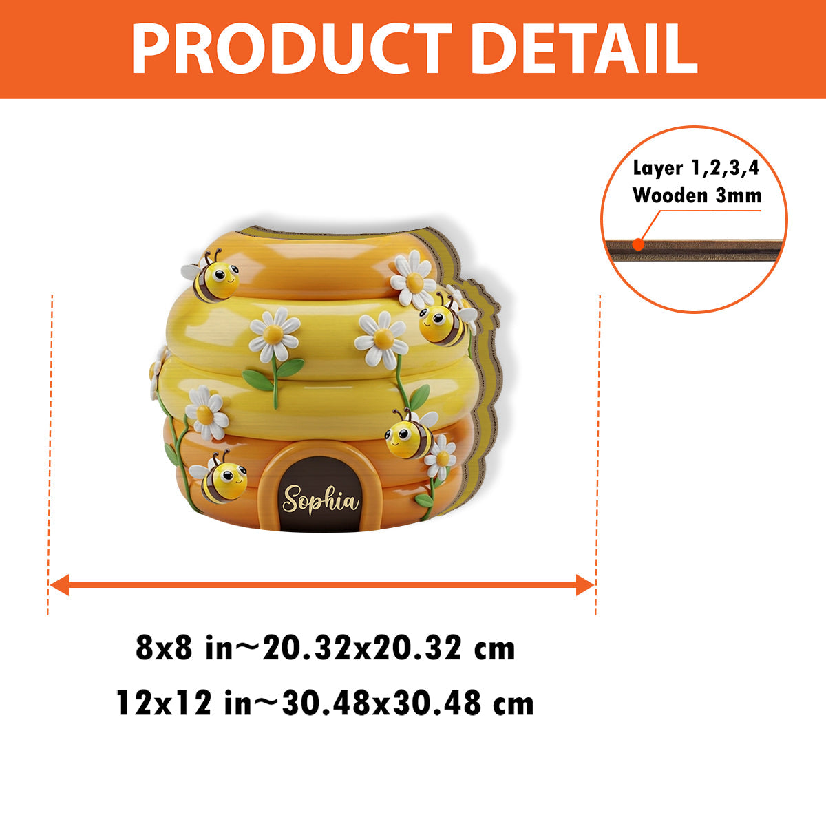 Adorable Beehive - Personalized Bee Wooden Pen Holder