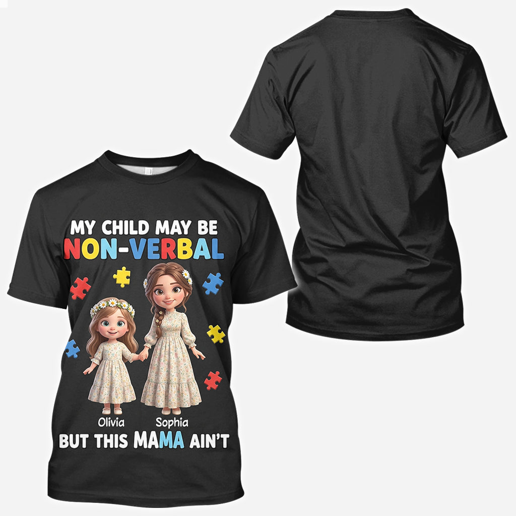 Maman fière d'un enfant autiste - T-shirt personnalisé de sensibilisation à l'autisme