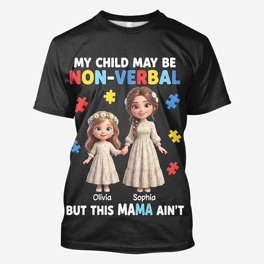 Maman fière d'un enfant autiste - T-shirt personnalisé de sensibilisation à l'autisme