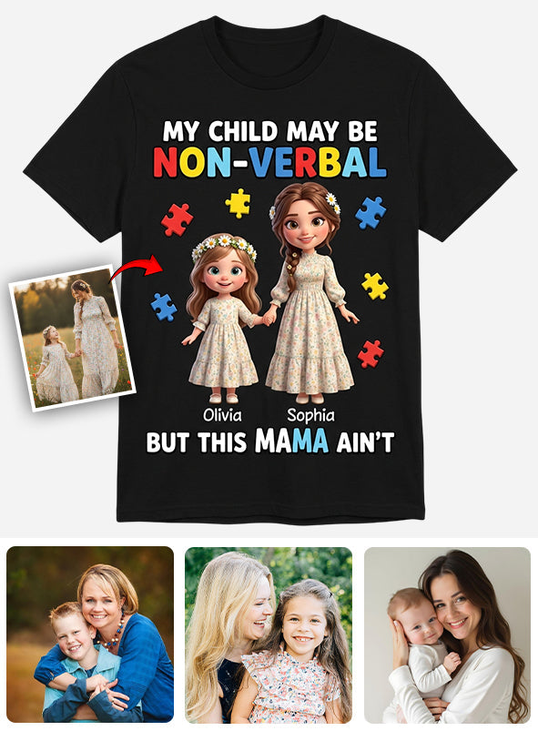 Maman fière d'un enfant autiste - T-shirt personnalisé de sensibilisation à l'autisme