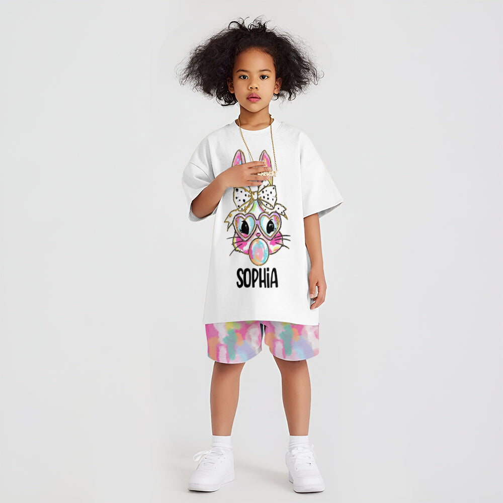 T-shirt et short personnalisés pour enfant, spécial Pâques
