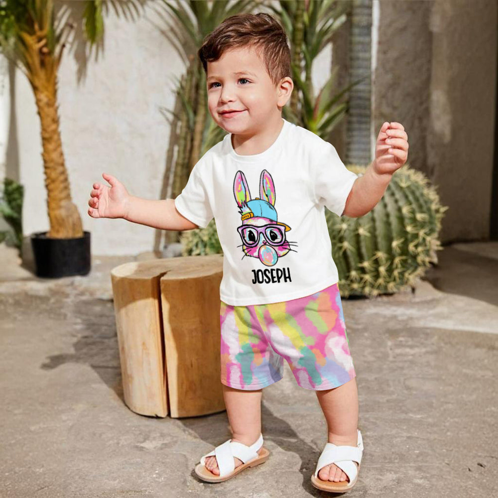 T-shirt et short personnalisés pour enfant, spécial Pâques