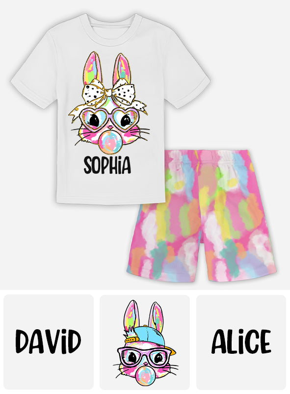 T-shirt et short personnalisés pour enfant, spécial Pâques