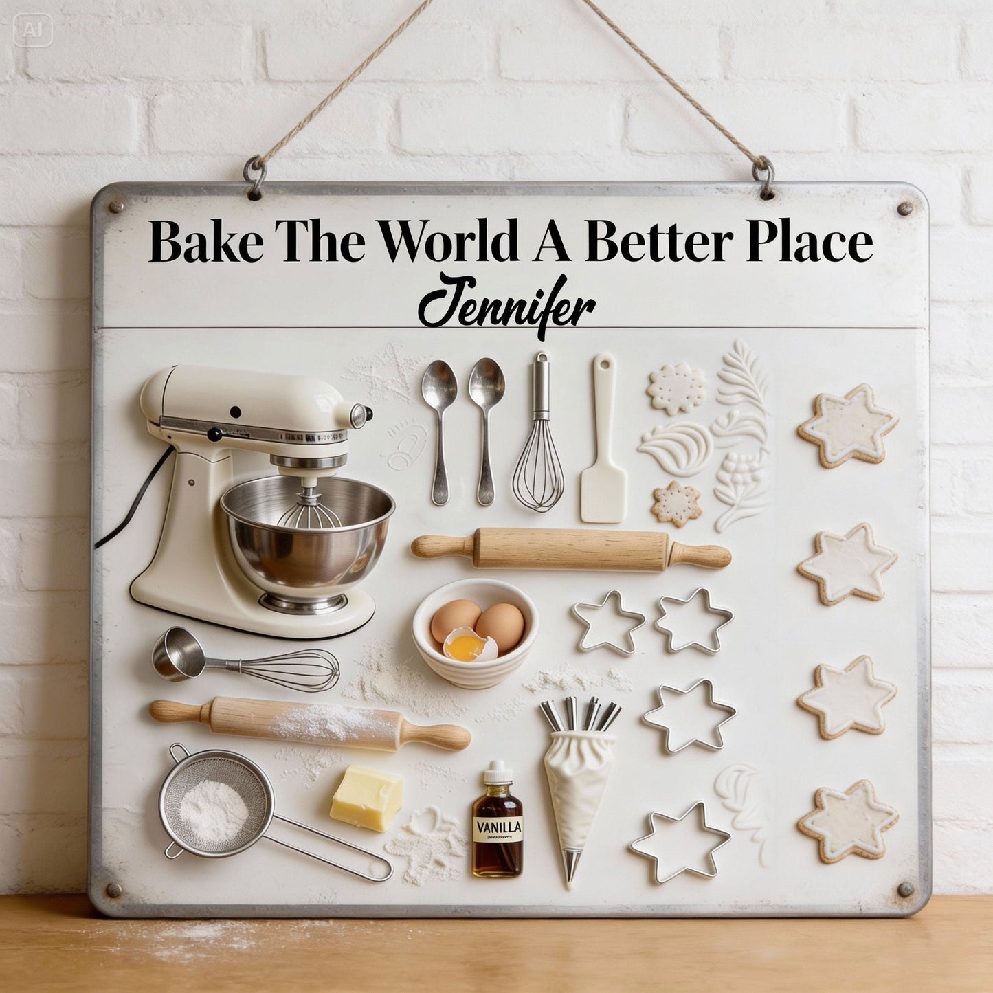 Bake A Better World - Personalized Baking Rectangle Metal Sign