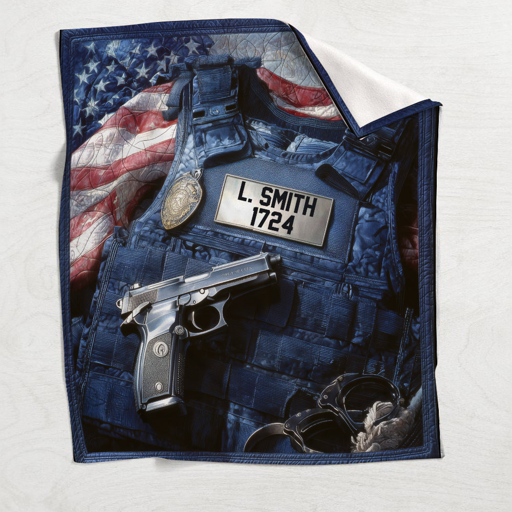 Dienen und Schützen – Personalisierte Polizeibeamtendecke