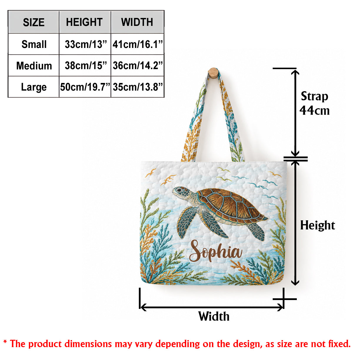 Meeresschildkröten Set Tasche mit Charm - Personalisierte gesteppten Tragetasche mit Plüsch Charm