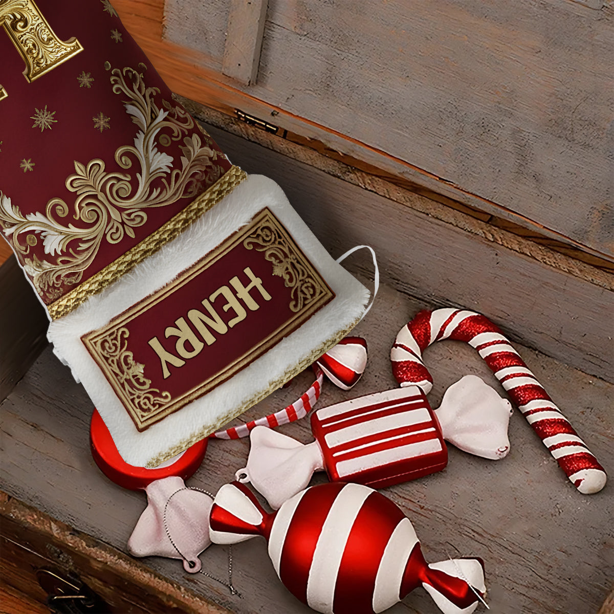 Name Initial Alphabet - Personalized Family Shaped Christmas Stocking