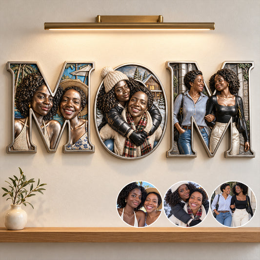 Dad Mom I Love You - Personalized Family 3D Printed Cut Metal Sign