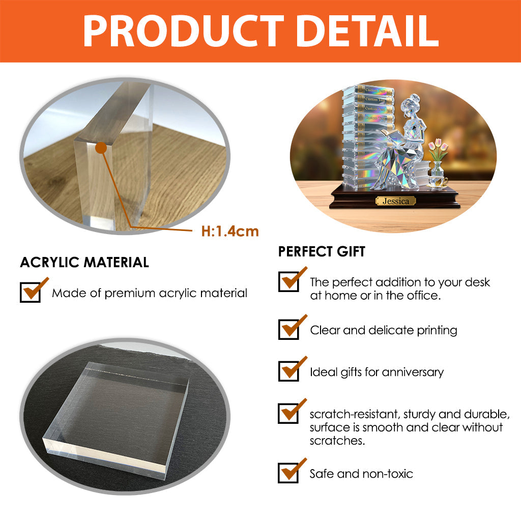 Perfect Gift For Book Lovers - Personalized Book Custom Shaped Acrylic Plaque