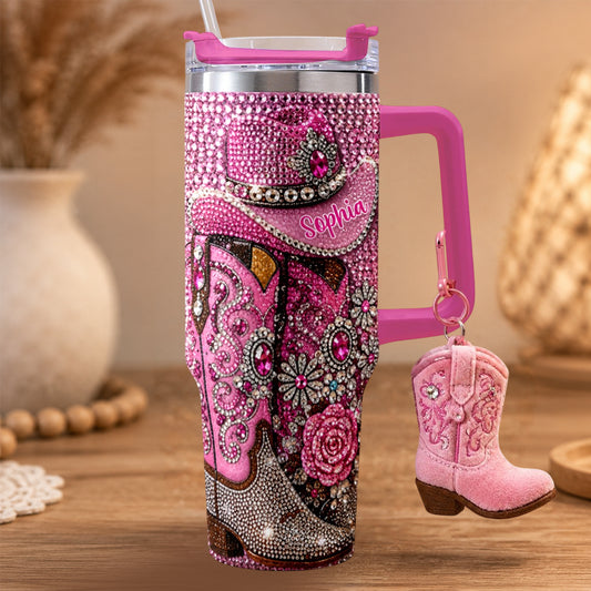 Bottes de Cowgirl - Tasse Personnalisée en Rhinestones avec Charme Doux