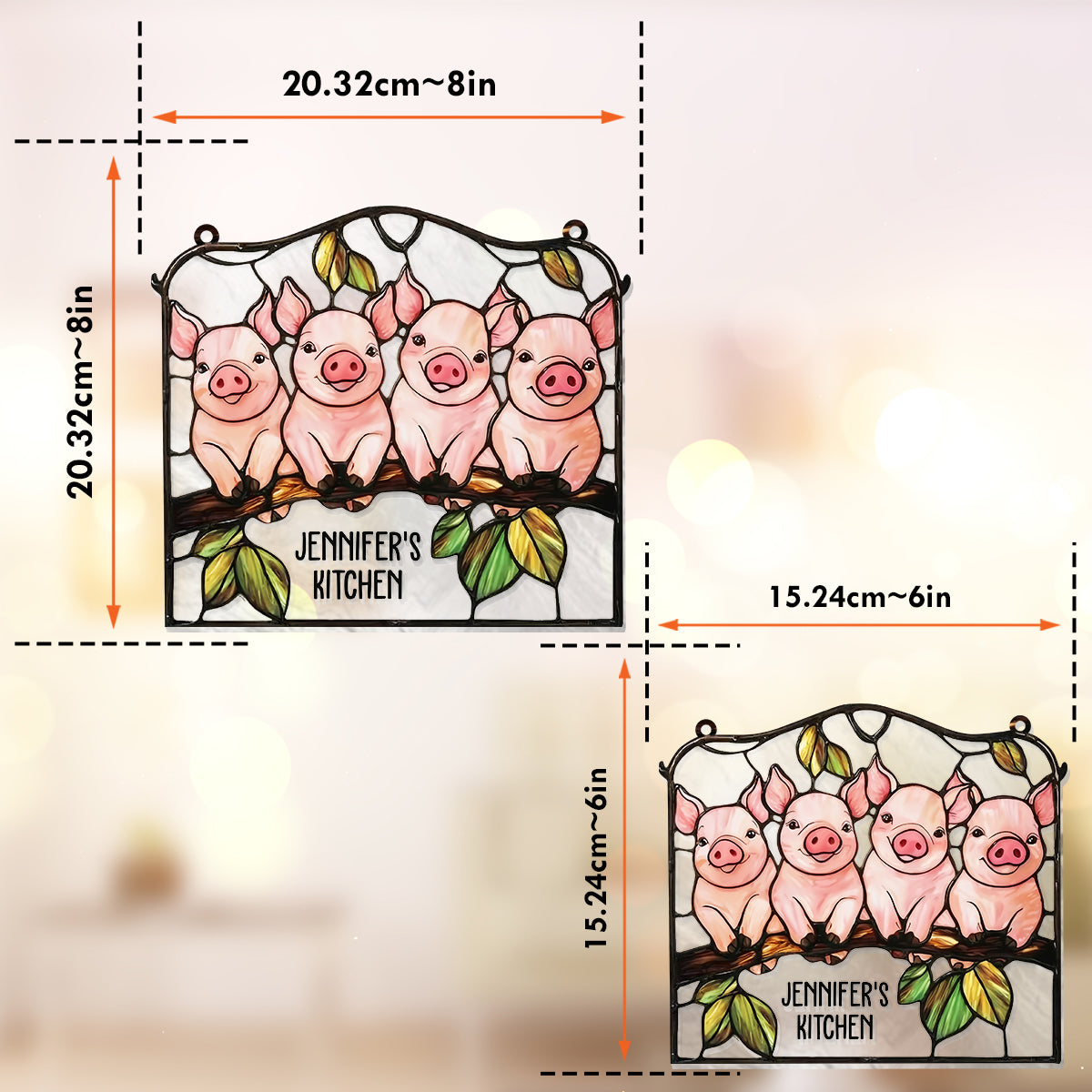 Love Pigs - Personalized Pig Lover Window Hanging Suncatcher Ornament