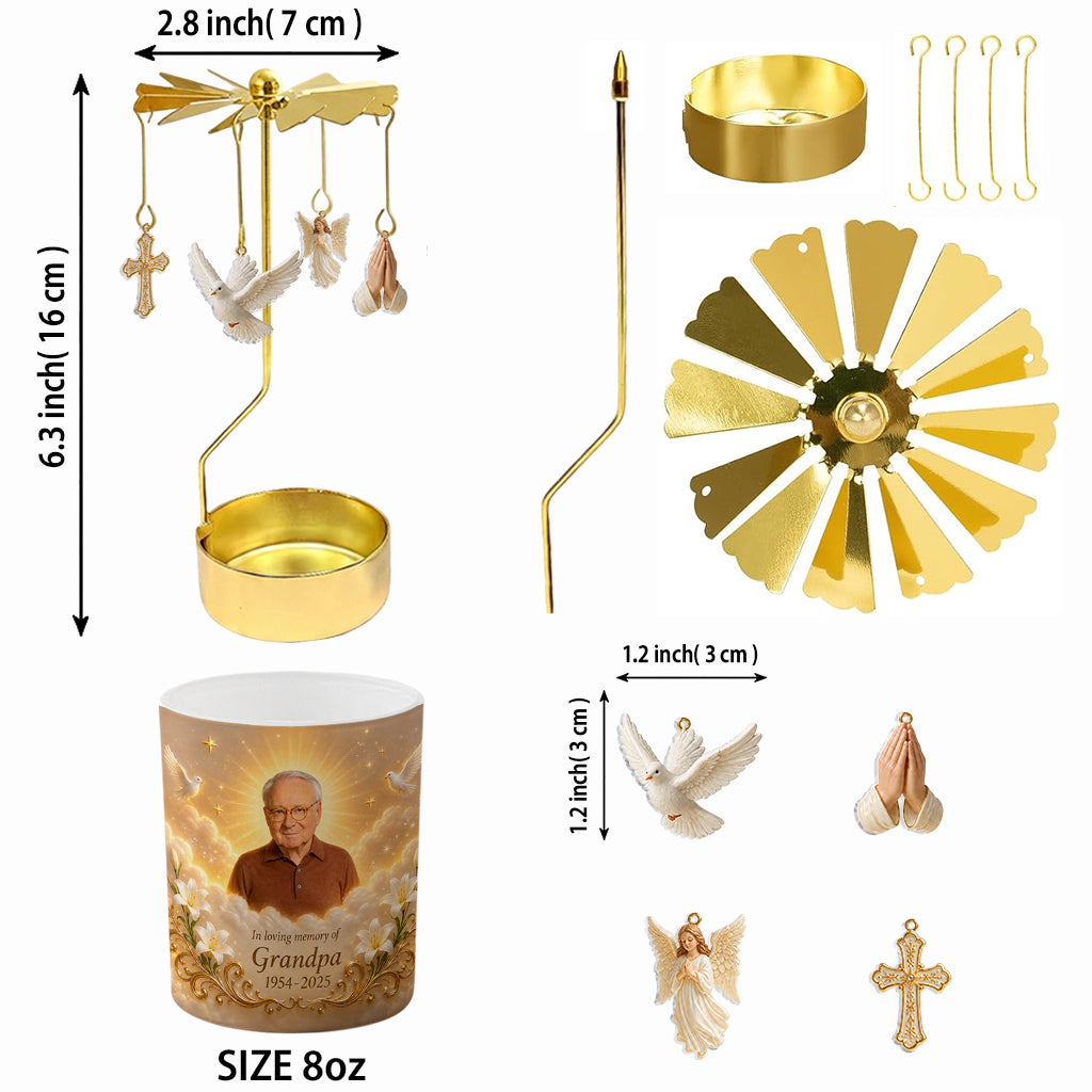 In Loving Memory - Personalized Memorial Spinning Candle Holder