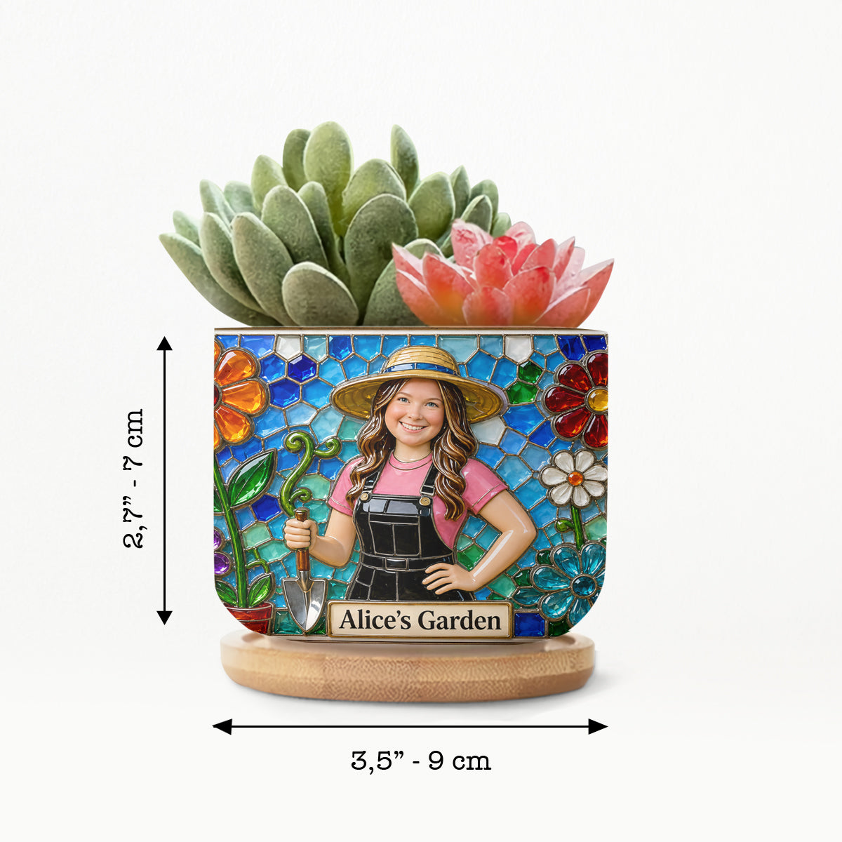 Personnalisez n'importe quelle photo - Fille qui aime le jardinage - Pot de fleurs en céramique personnalisé