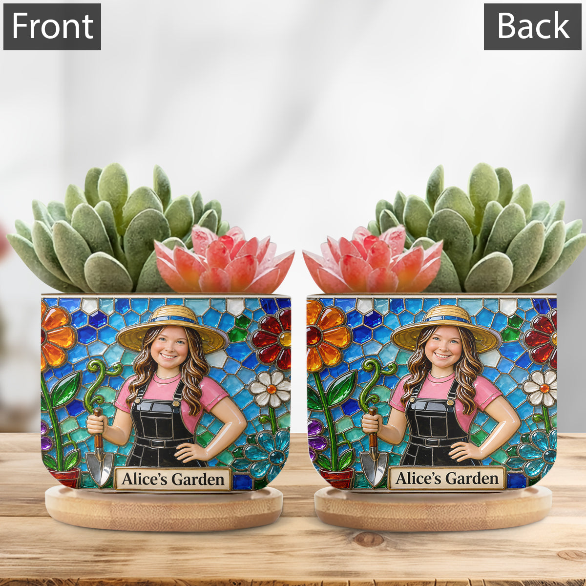 Personnalisez n'importe quelle photo - Fille qui aime le jardinage - Pot de fleurs en céramique personnalisé