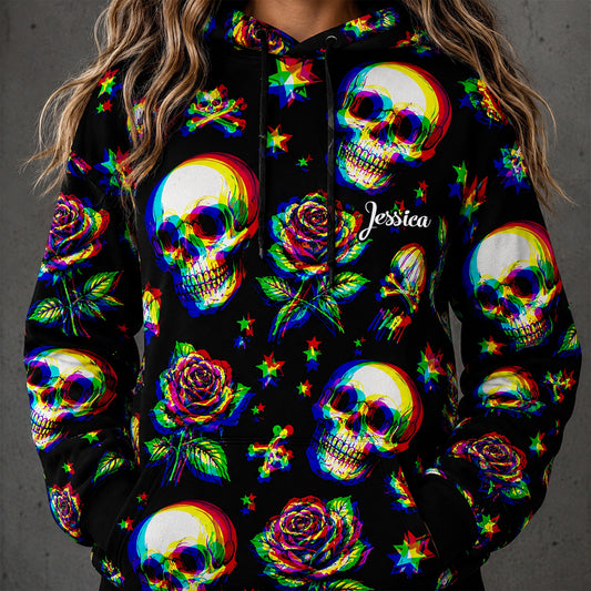 Schädel und Rosen - Personalisierte Skull All Over Shirt