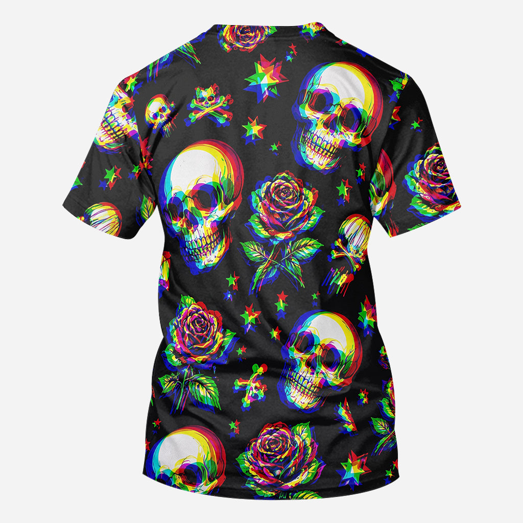 Skulls And Roses - Personalized Skull All Over Shirt