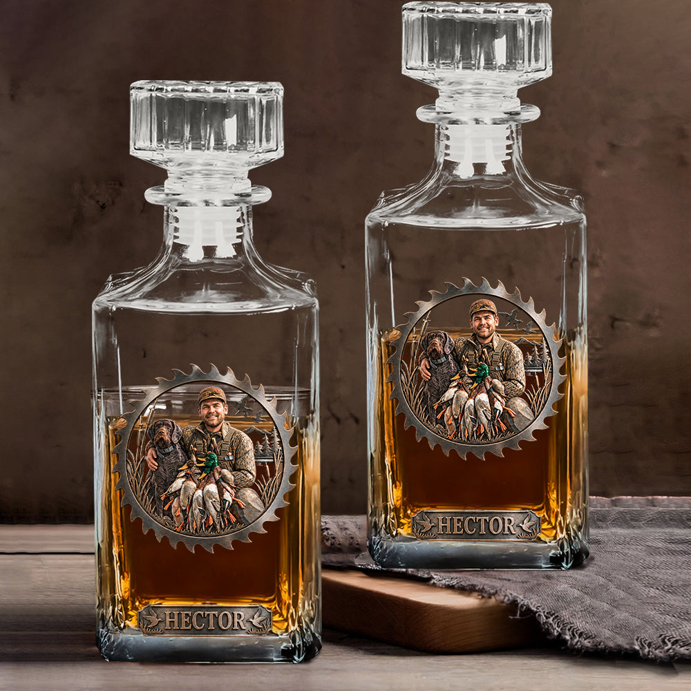 Custom From Any Photo - Personalized Hunting Whiskey Decanter Set