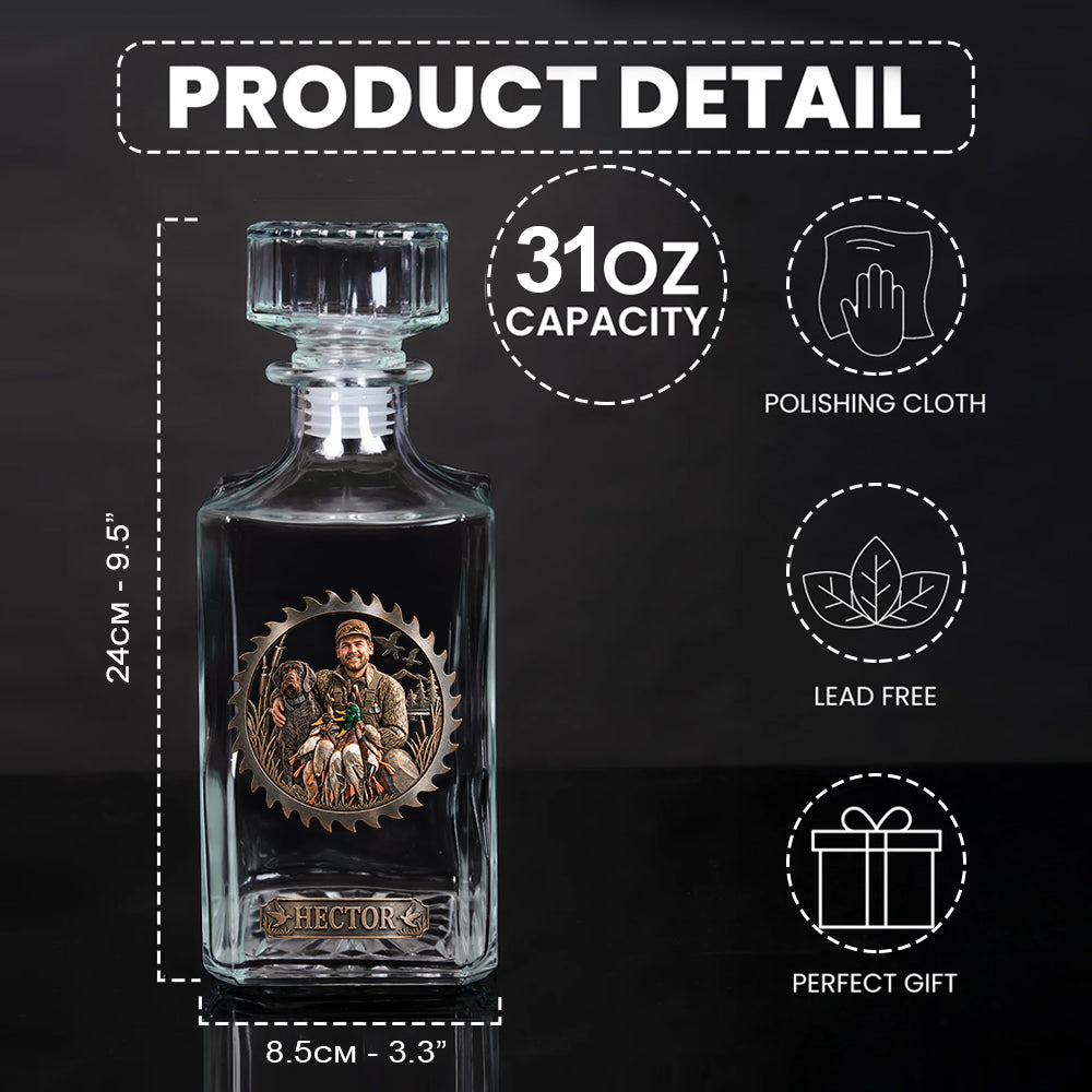 Custom From Any Photo - Personalized Hunting Whiskey Decanter Set