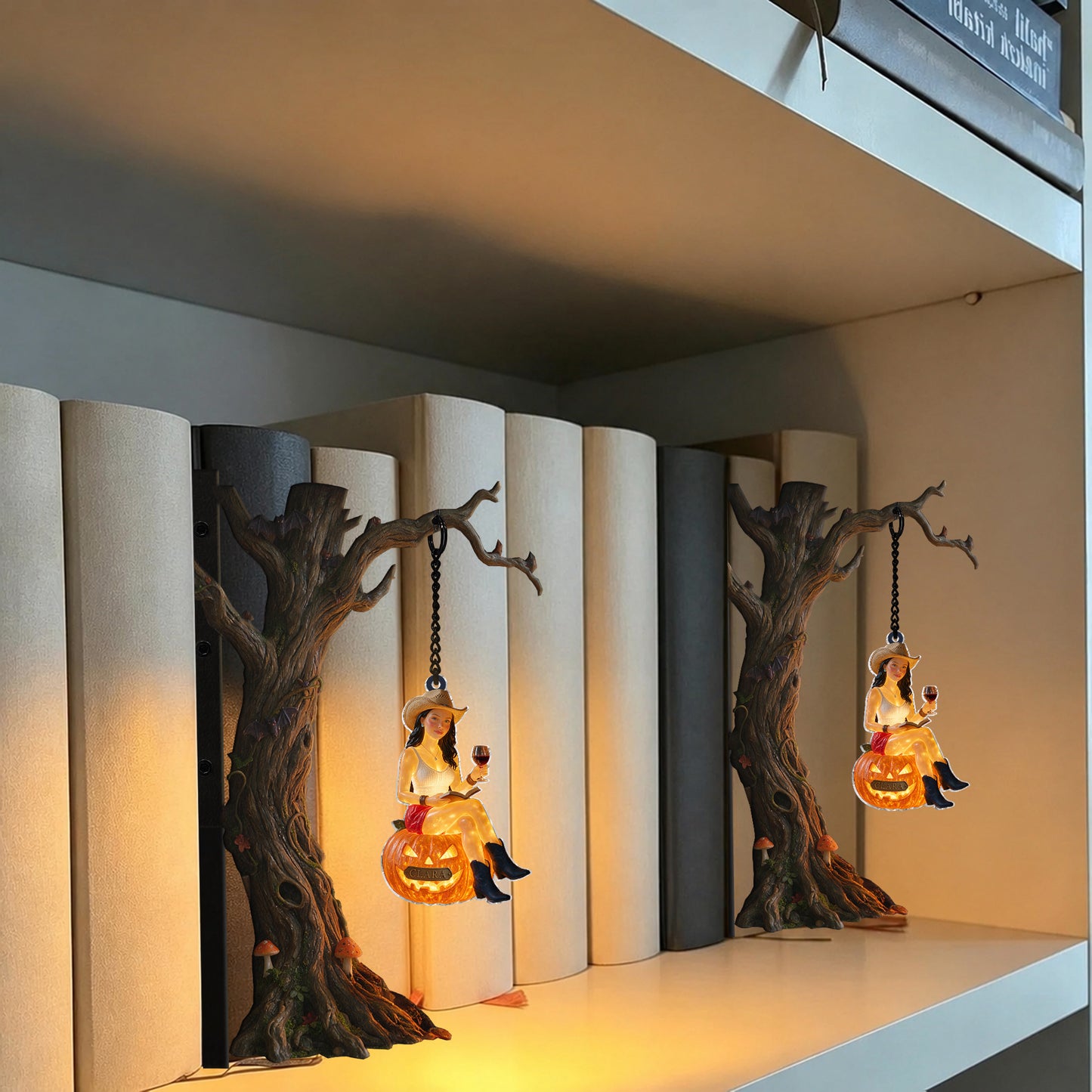 Book And Wine - Personalized Wine Bookshelf Lamp
