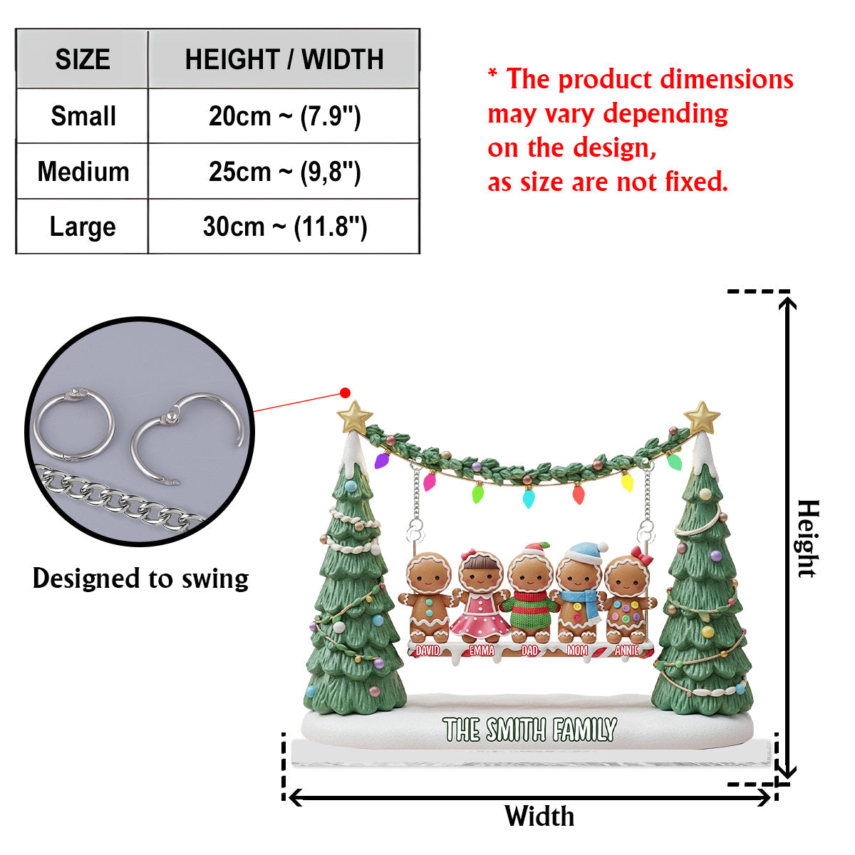 Gingerbread Family Merry Christmas - Personalized Family Plaque With Charm