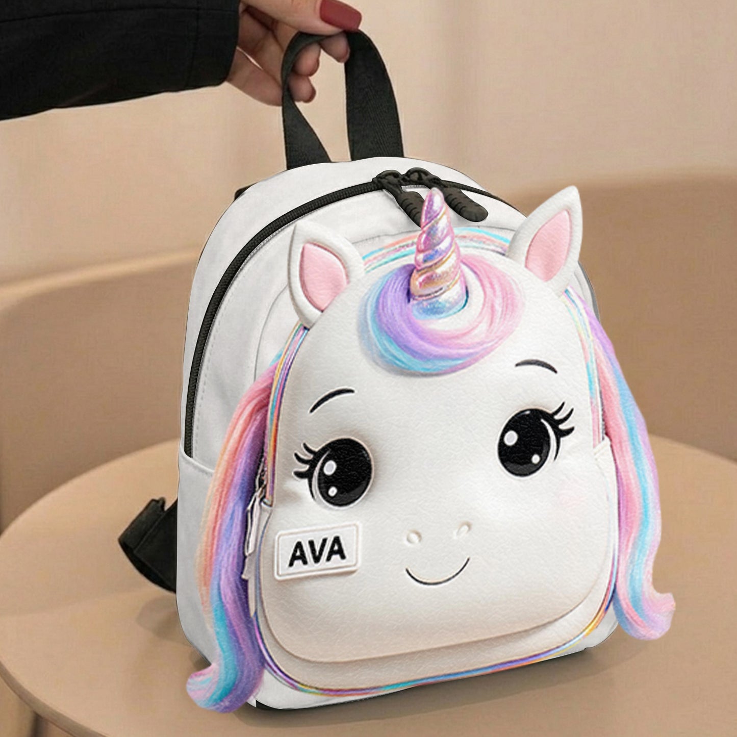 Cute Animal - Personalized Kid Changeable Leather Patch Backpack