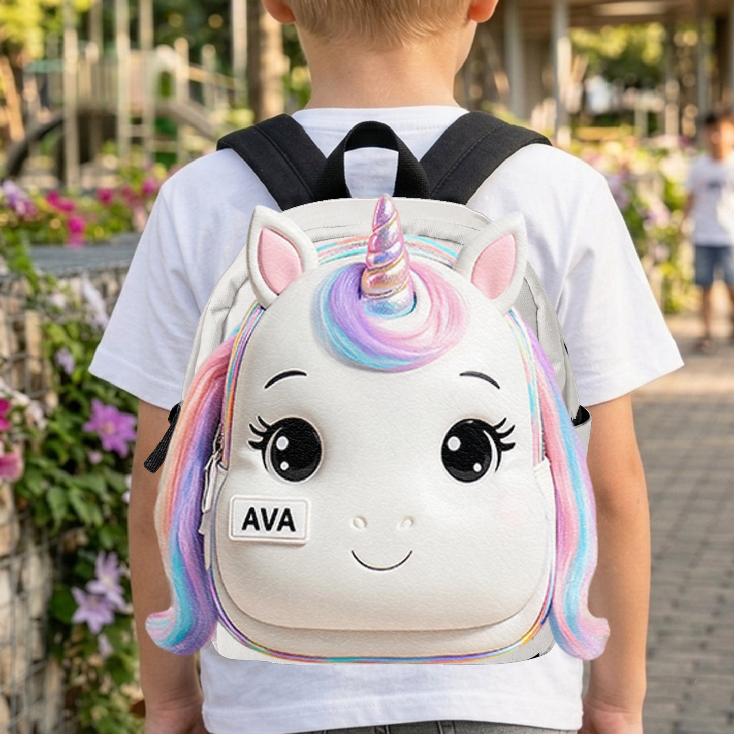 Cute Animal - Personalized Kid Changeable Leather Patch Backpack