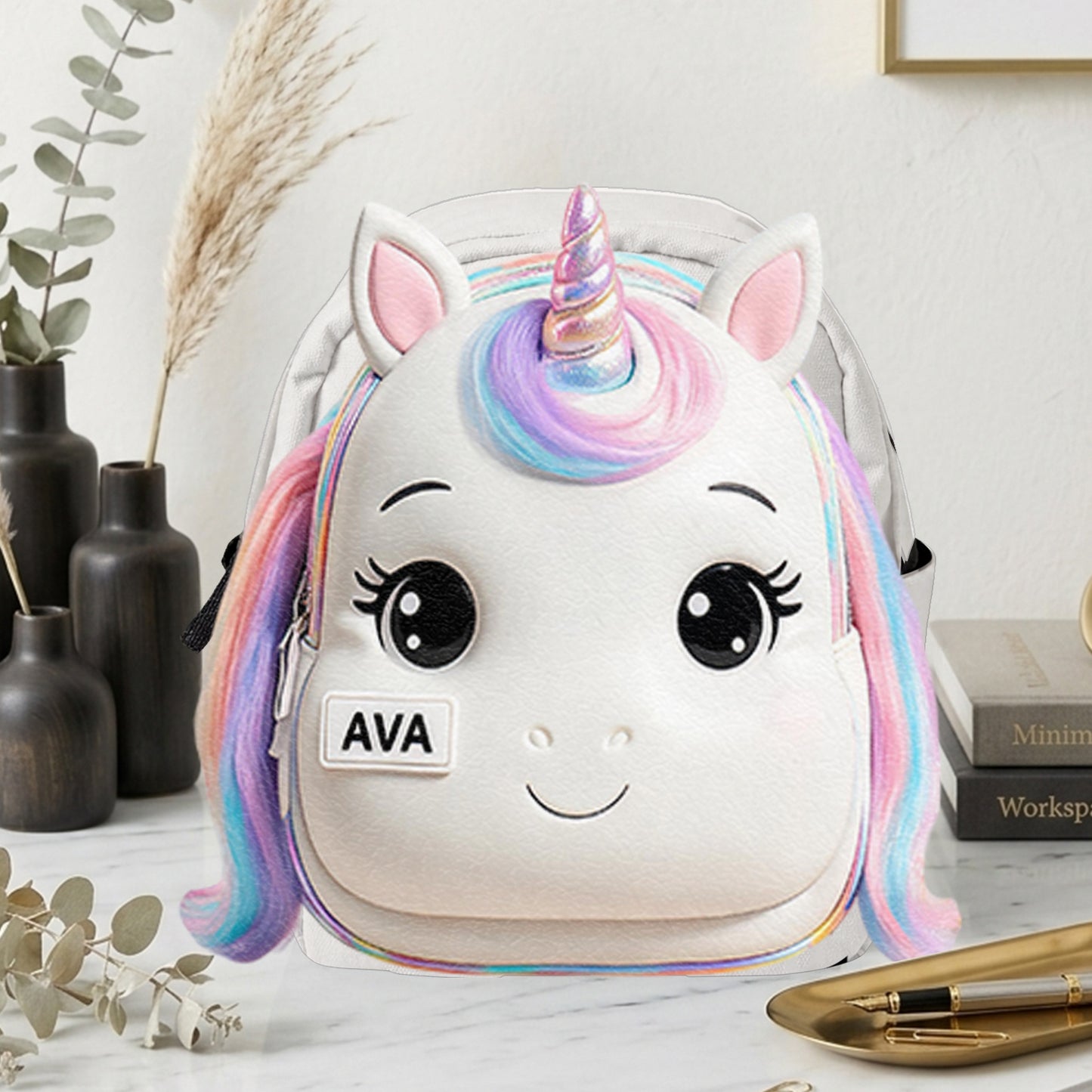Cute Animal - Personalized Kid Changeable Leather Patch Backpack