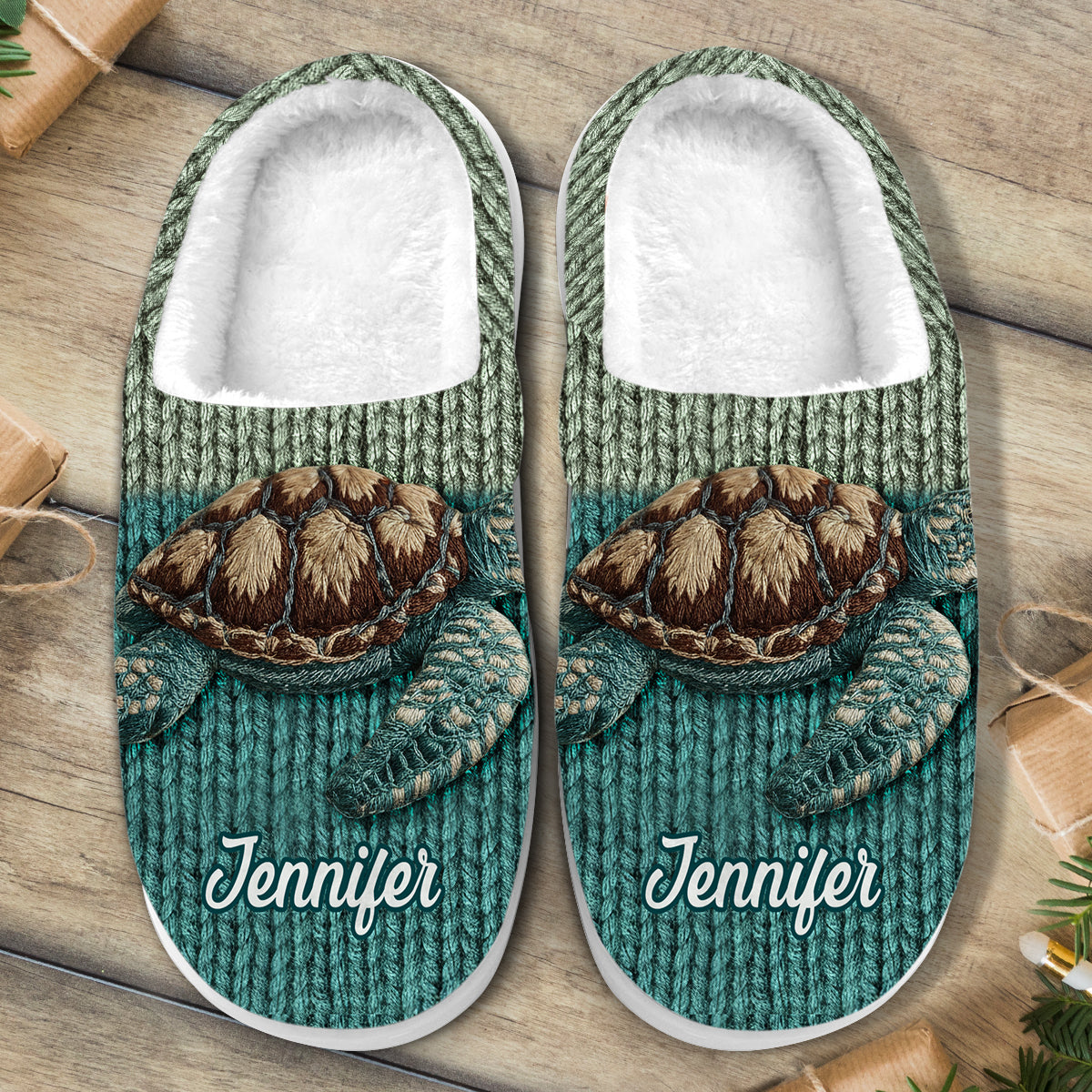 Cute Turtle - Personalized Turtle Slippers