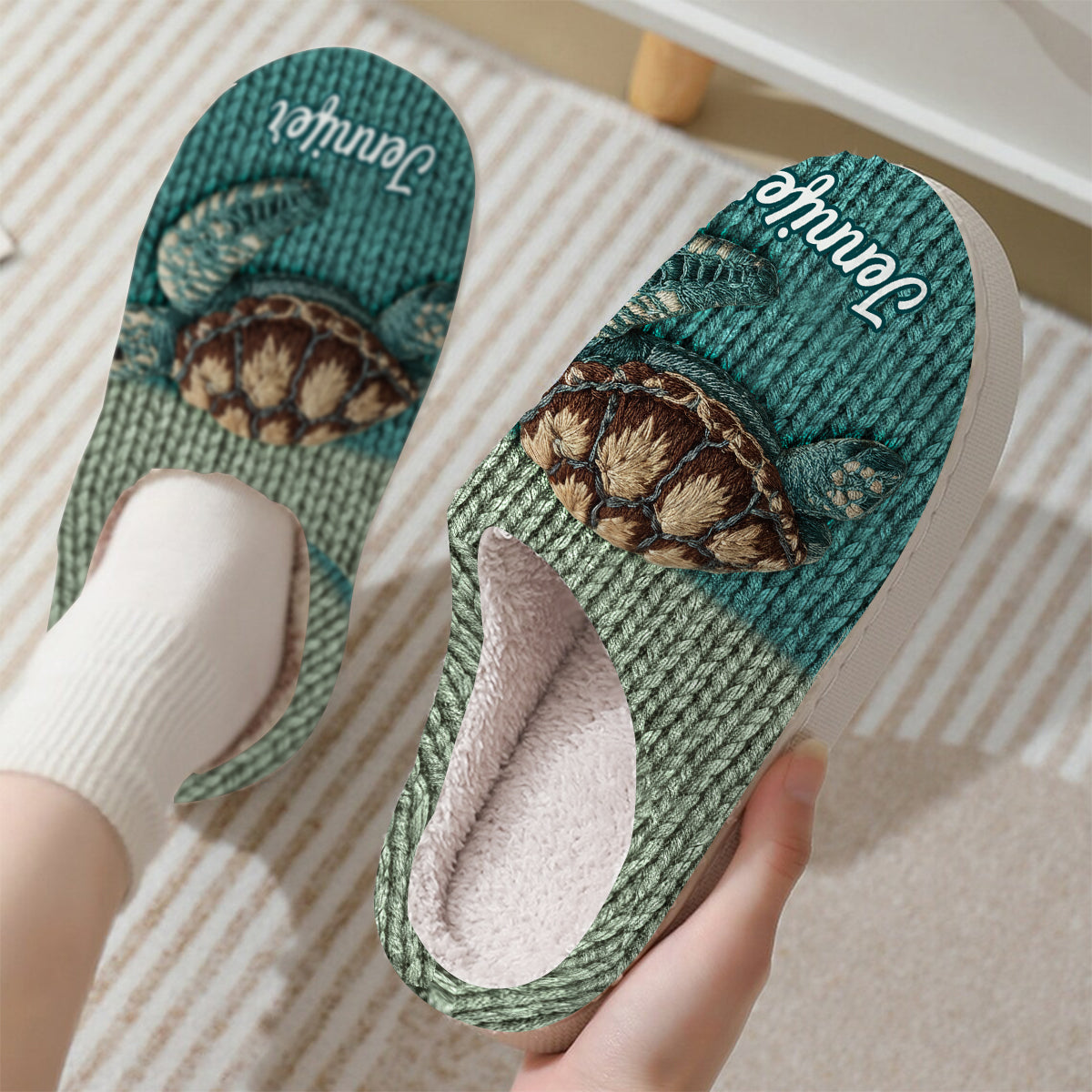 Cute Turtle - Personalized Turtle Slippers