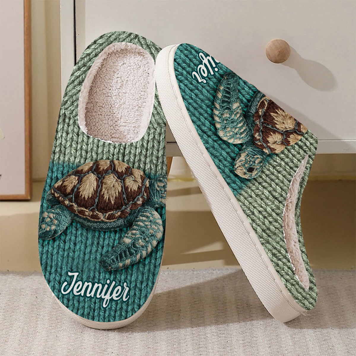 Cute Turtle - Personalized Turtle Slippers