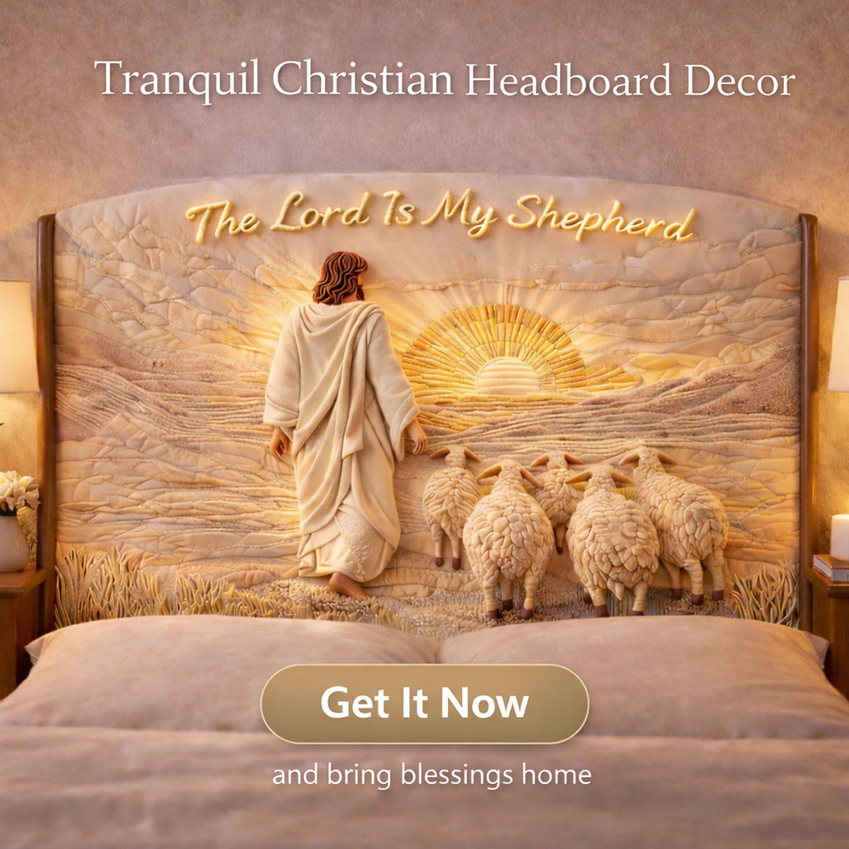 I Am With You Always - Personalized Christian Headboard Slipcover