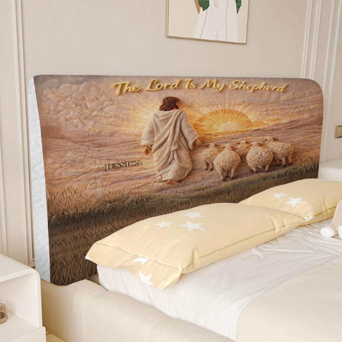 I Am With You Always - Personalized Christian Headboard Slipcover