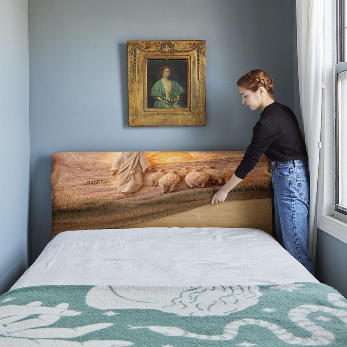 I Am With You Always - Personalized Christian Headboard Slipcover