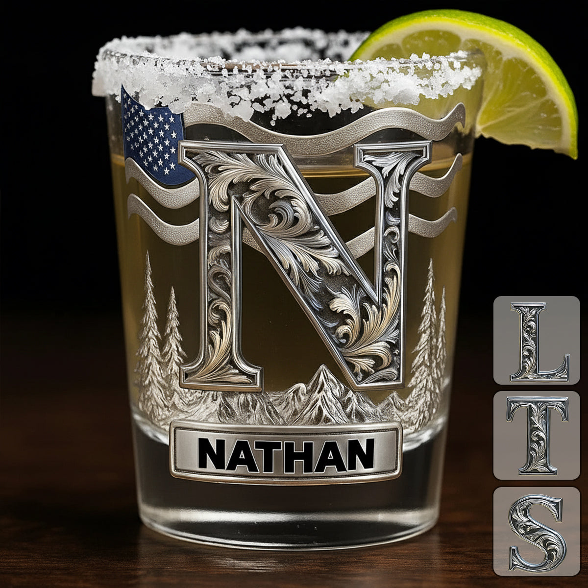 Custom Initial For Alcohol Lovers - Personalized Alcoholic beverage Shot Glasses Set