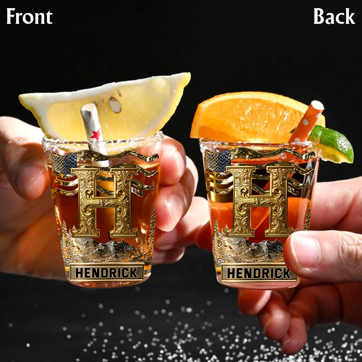 Custom Initial For Alcohol Lovers - Personalized Alcoholic beverage Shot Glasses Set