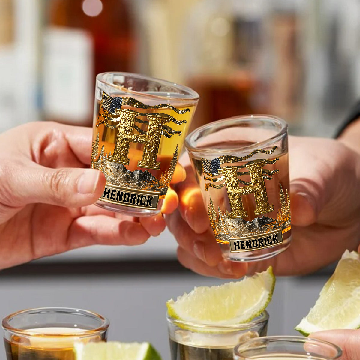 Custom Initial For Alcohol Lovers - Personalized Alcoholic beverage Shot Glasses Set